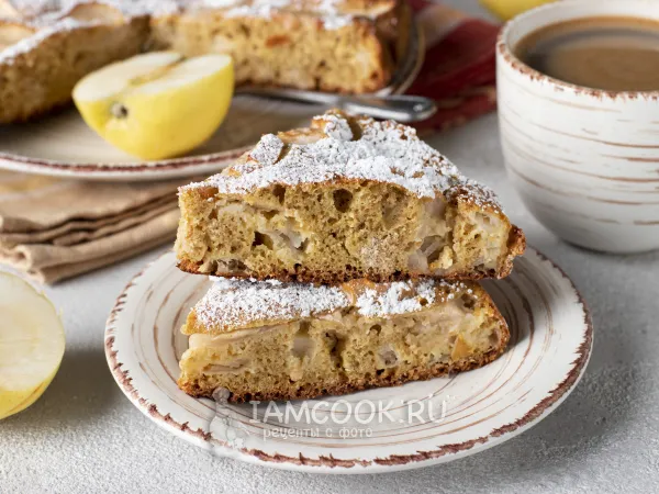 Фото блюда: Диетическая шарлотка с яблоками в духовке (ПП)