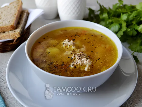 Фото готового блюда: Гороховый суп с фаршем