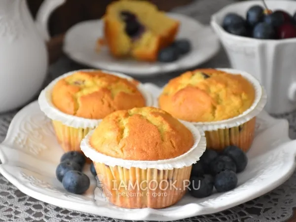 Фото блюда: Маффины с ягодами на рисовой муке