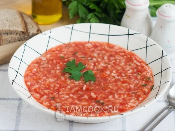 Фото блюда: Томатный суп с рисом