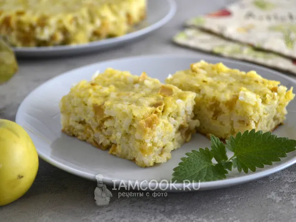 Фото блюда: Рисовый пудинг с яблоками в мультиварке