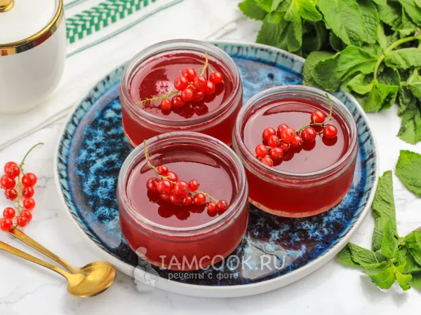 Фото блюда: Желе из красной смородины с желатином