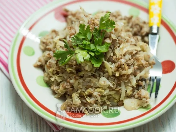 Фото блюда: Гречка с капустой