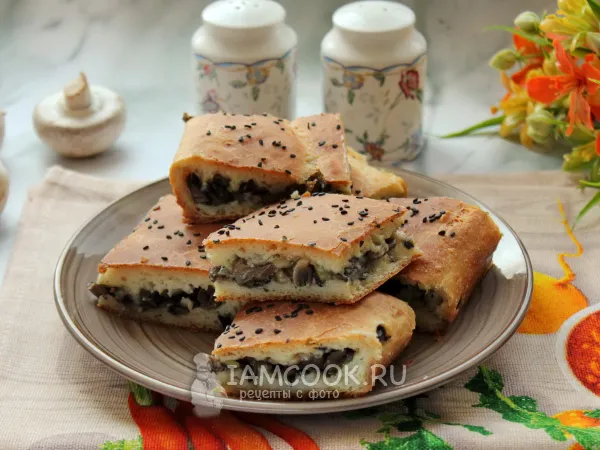 Фото блюда: Постный заливной пирог с грибами