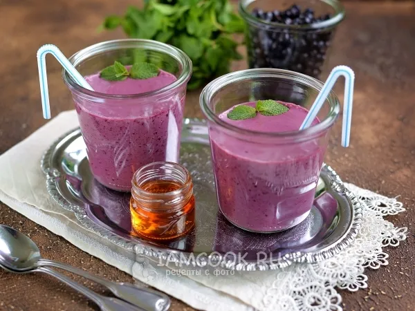 Фото блюда: Протеиновый коктейль с черникой и творогом