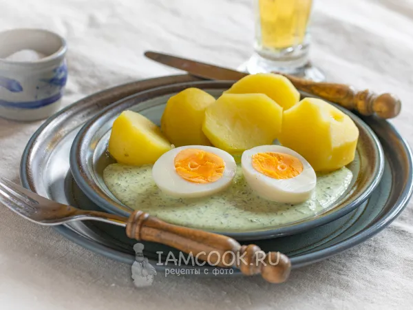 Фото блюда: Франкфуртский зелёный соус с яйцом (классический)