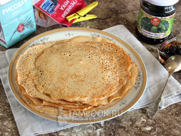 Фото блюда: Блины из гречневой и рисовой муки