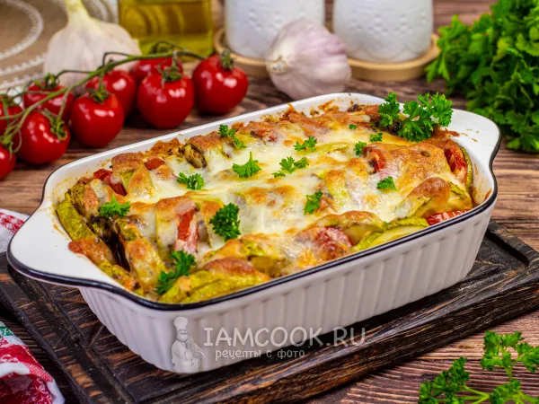 Фото блюда: Гратен из кабачков и помидоров