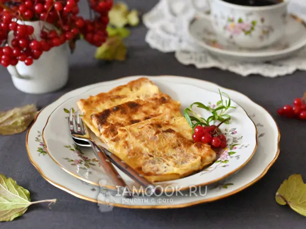 Фото блюда: Блины в яйце на сковороде