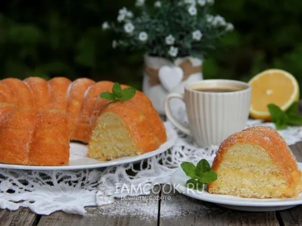 Фото блюда: Лимонный бисквит с лимонным курдом