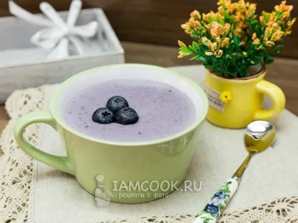 Фото блюда: Овсяная (геркулесовая) каша с черникой