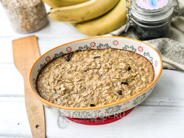 Фото блюда: Запеченная овсянка с бананом