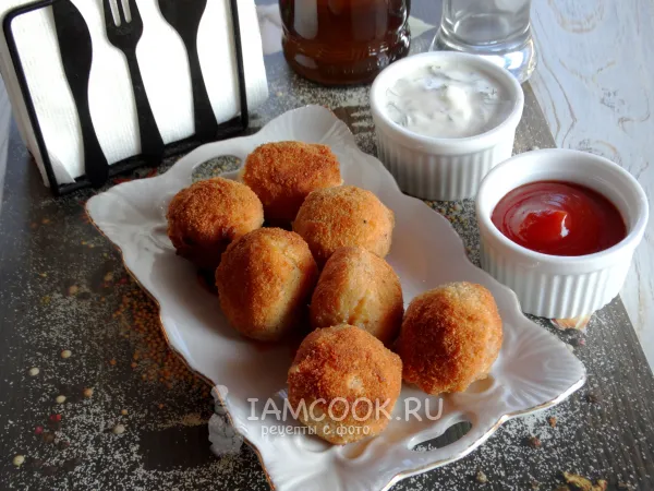 Фото блюда: Сырные шарики на сковороде