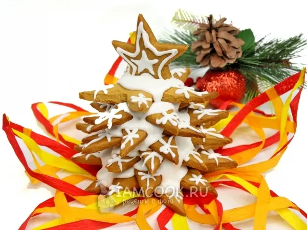 Фото готового блюда: Елка из имбирного печенья