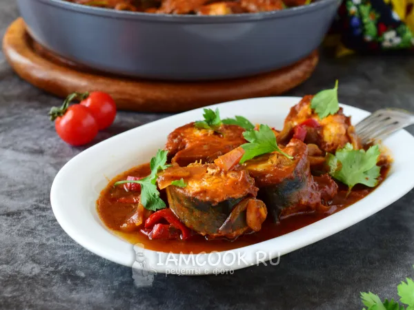 Фото блюда: Скумбрия в томате с овощами