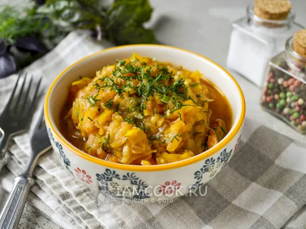 Фото блюда: Кабачковая икра на ужин на сковороде