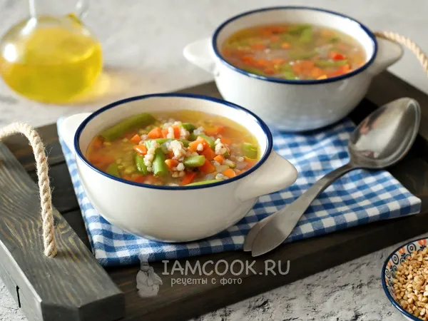 Фото готового блюда: Суп с зеленой гречкой