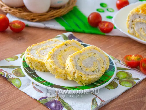 Фото блюда: Сырный рулет с курицей