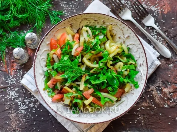 Фото блюда: Салат из щавеля, сладкого перца и баклажанов