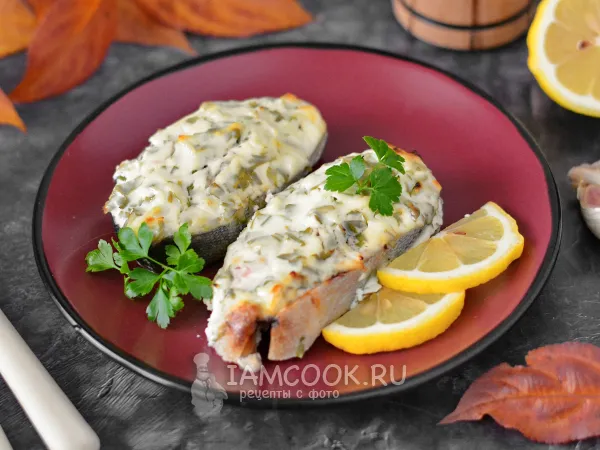 Фото блюда: Кета в сметане в духовке
