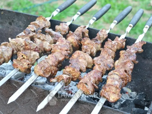 Фото блюда: Шашлык из куриной печени