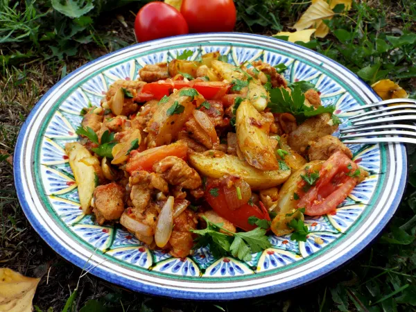 Фото блюда: Оджахури в казане на костре