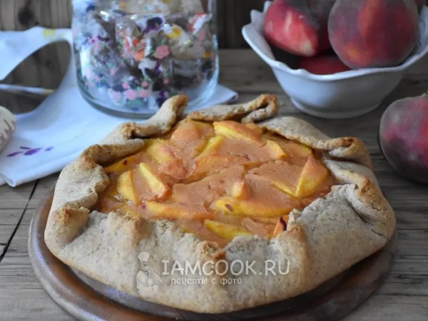 Фото блюда: Галета с персиками на цельнозерновой муке