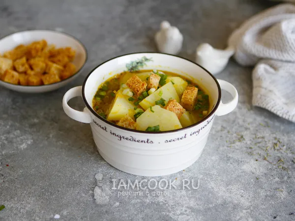 Фото блюда: Постный суп с тыквой и картофелем