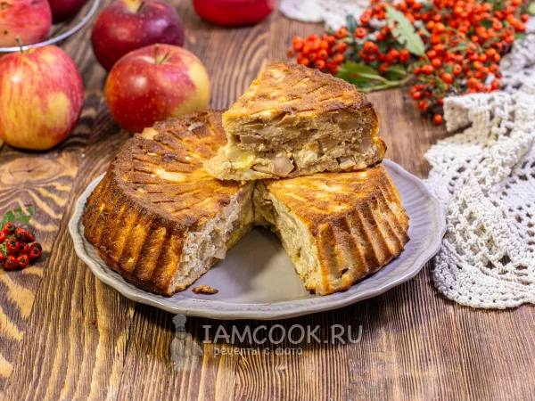Фото блюда: Творожная запеканка с яблоком в аэрогриле