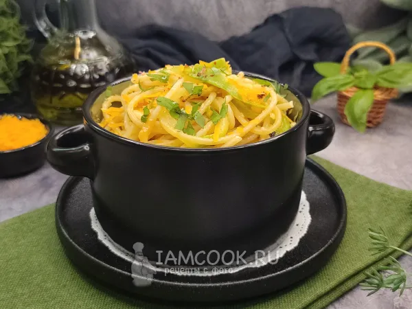 Фото блюда: Макароны с кабачком и сыром