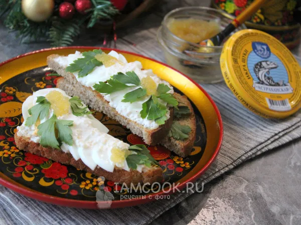 Фото блюда: Брускетта с щучьей икрой