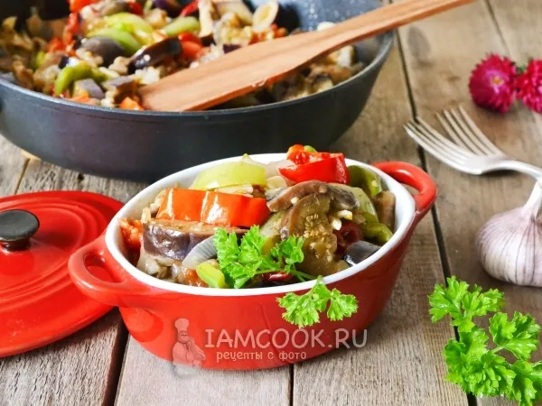 Фото блюда: Баклажаны жареные с грибами