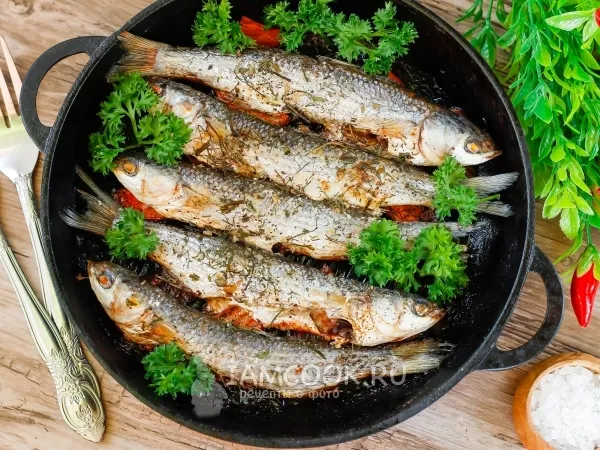 Фото блюда: Кефаль, запеченая в духовке