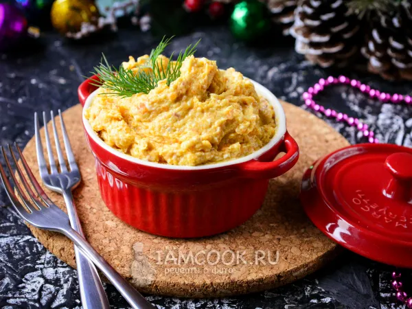 Фото блюда: Форшмак с плавленым сыром и морковью