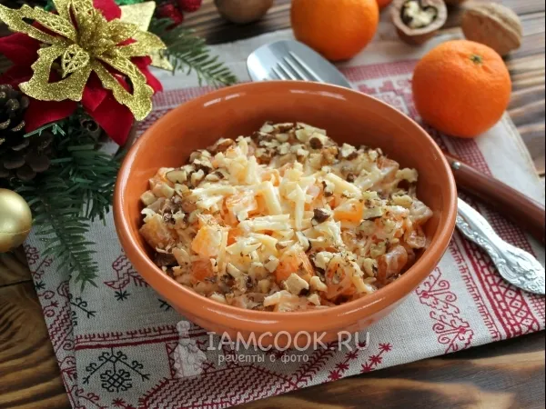 Фото блюда: Салат с сыром и мандаринами