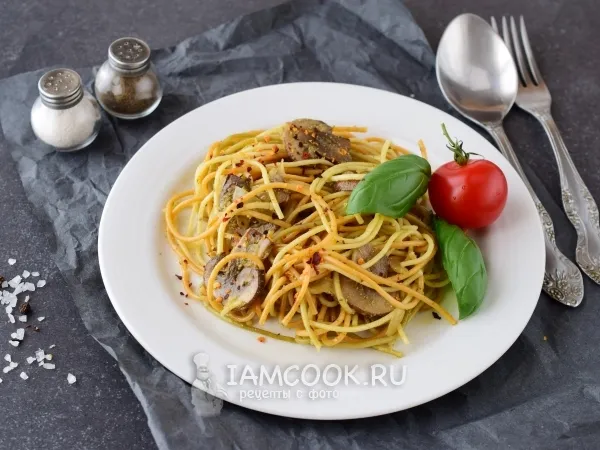 Фото блюда: Постная паста с грибами