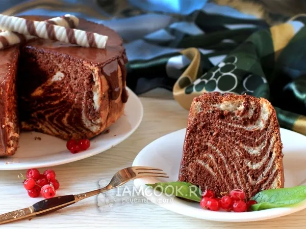 Фото блюда: Бисквит «Зебра»