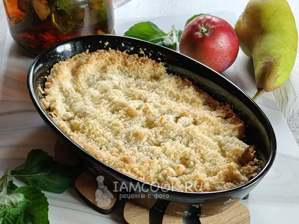Фото блюда: Яблочно-грушевый крамбл