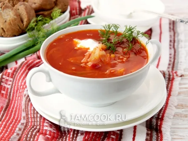 Фото готового блюда: Борщ без мяса