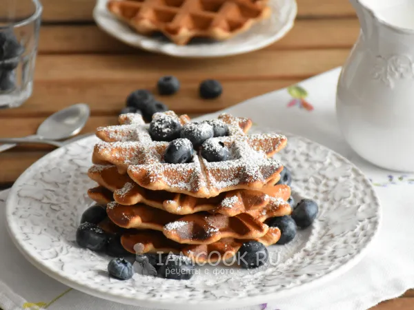 Фото готового блюда: Бельгийские вафли без яиц