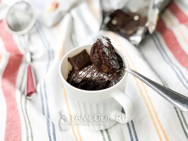 Фото готового блюда: Брауни в кружке в микроволновке