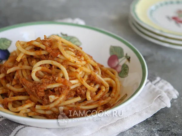 Фото блюда: Макароны по-флотски с соусом