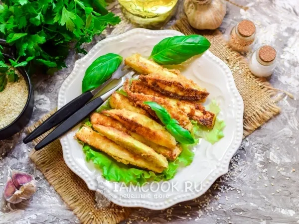 Фото блюда: Кабачки в микроволновке в панировке