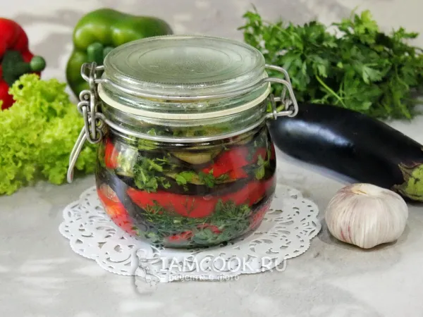 Фото блюда: Баклажаны с болгарским перцем в маринаде