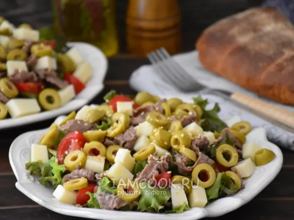 Фото блюда: Овощной салат с говядиной