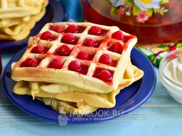 Фото готового блюда: Венские вафли без сливочного масла