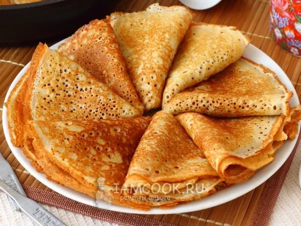 Фото блюда: Ажурные блинчики на кефире и молоке