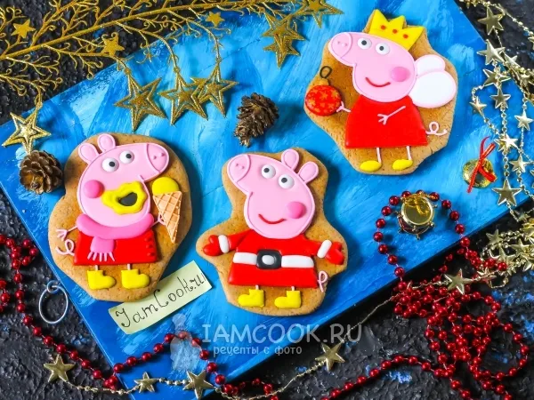 Фото готового блюда: Имбирные пряники «Свинка Пеппа»