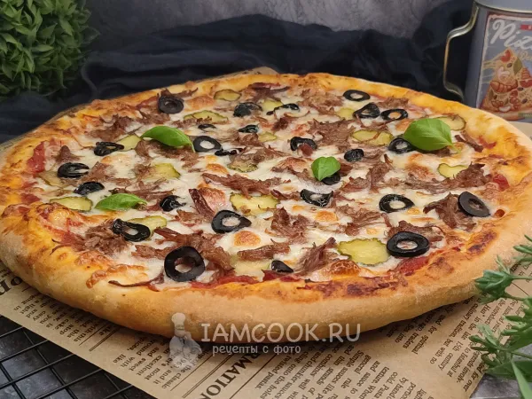 Фото готового блюда: Пицца с тушенкой