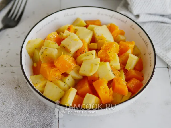 Фото блюда: Тыква с яблоками в аэрогриле